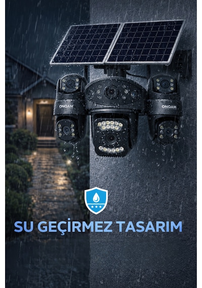 4 Kameralı Çift Solar Panelli Sim Kartlı Gece Görüşlü Aov Güvenlik Kamerası