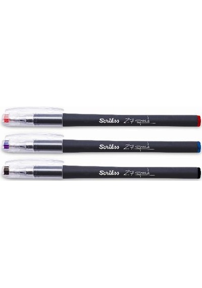 Scrikss Tükenmez Kalem Z7 Speed Jel 0.7 Mm Mavi 12 Li Çok Renkli