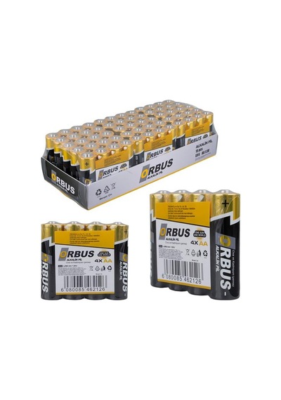 Orbus Klrorb-lr06-4b 1.5v Aa 60 Adet 4'lü Paket Alkalin Kalem Pil