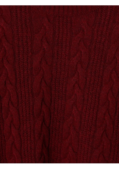 Lc Waikiki Lc Waıkıkı Bordo Yarım Balıkçı Yaka Desenli Kadın Triko Tunik