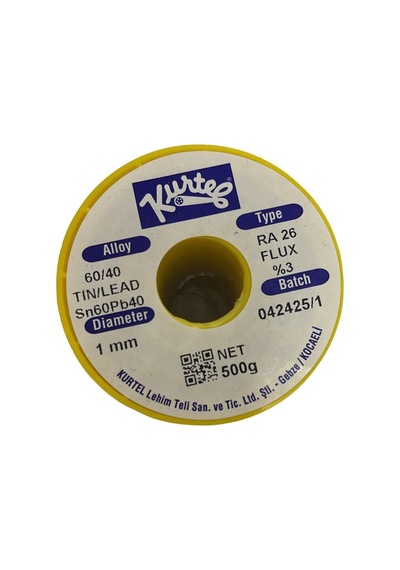 Kurtel 60/40 Lehim Teli 1 Mm 500 G Sn60pb40 Ra26 %3 Flux