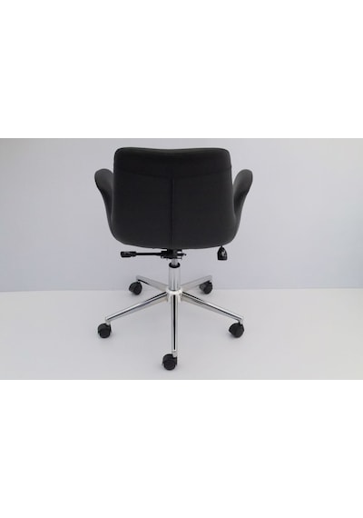 Hava Siyah Deri Ofis Çalışma Koltuğu