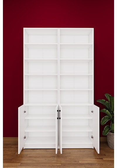 Asra Trend K-39 %100 MDF 120 cm 2 Modüllü Kapaklı Kitaplık Raflı Kütüphane Beyaz Asra Trend K-39 %100 MDF 120 cm 2 Modüllü Kapaklı Kitaplık Raflı Kütüphane Beyaz