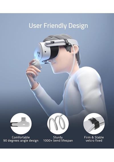 20ft 6m Vr Link Kablosu Meta Quest 3/3s/oculus/pico 4 Uyumlu Usb 3.0 Led Pc Steamvr