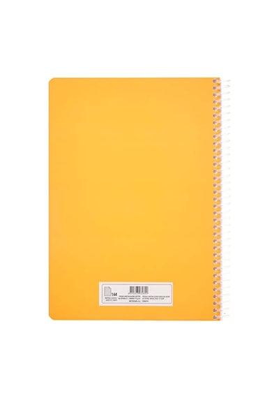 A4 Pet Spiralli Karton Kapaklı Defter 144 Yaprak - Çizgili - Turuncu Çok Renkli