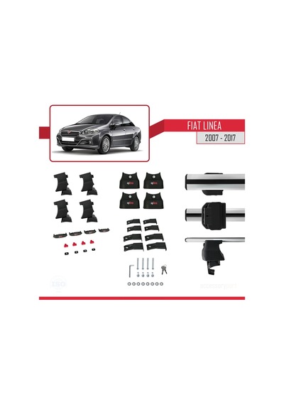 Fiat Linea 2007-2017 Arası İle Uyumlu Ace-4 Ara Atkı Tavan Barı Gri