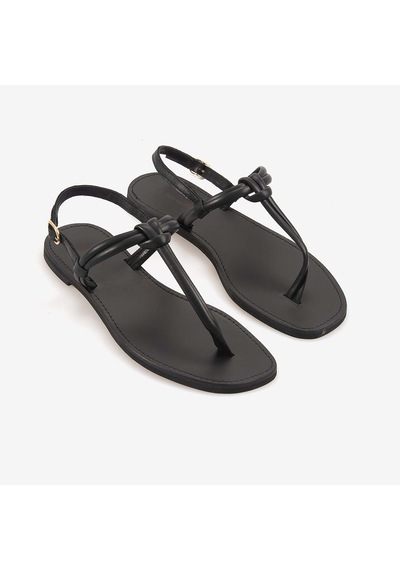 Hawen Angels Kadın 1cm Tpu Taban Deri Parmak Arası Sandalet 8920-04 siyah