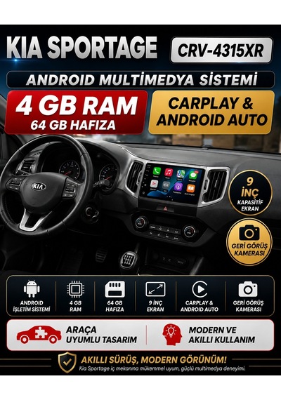 Kia Sportage Android Multimedya Sistemi 2011-2015 Crv-4315xd