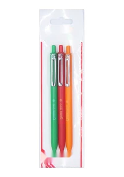 0.7 Mm Yağ Bazlı Mekanizmalı Roller Kalem - Kırmızı, Yeşil Ve Turuncu