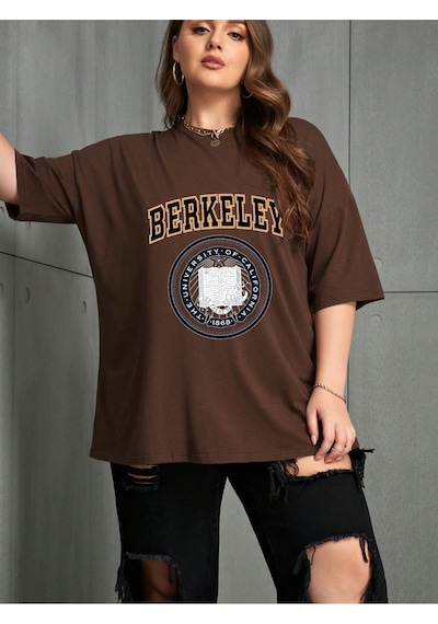 Uyguntarz Unisex Berkeley Baskılı T-shirt Kahverengi
