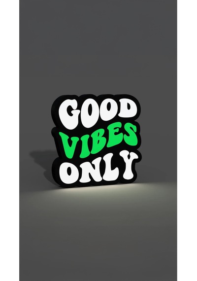 Good Vibes Only Dekoratif Aydınlatma Led Gece Lambası Çok Renkli