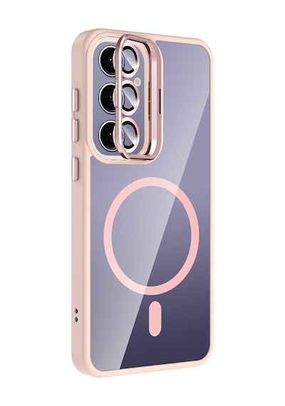 Adige Samsung Galaxy Uyumlu S24 Plus Kılıf Etro Standlı + Kamera Lens Koruyucu Pembe