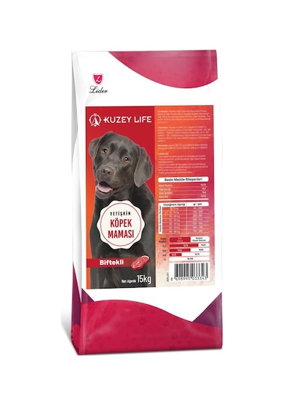 Kuzeylife Biftekli Yetişkin Köpek Maması Sokak Hayvanlarına Yardım Maması 15 KG