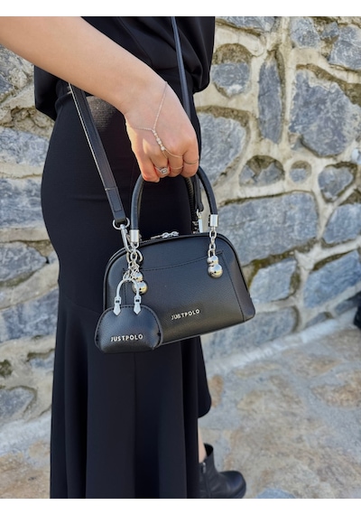 Just Polo Kadın Yeni Sezon Mini Cüzdan Aksesuarlı Askılı Şık El Ve Omuz Çantası Ebat : En 19 Boy 14 Cm Siyah 64833893