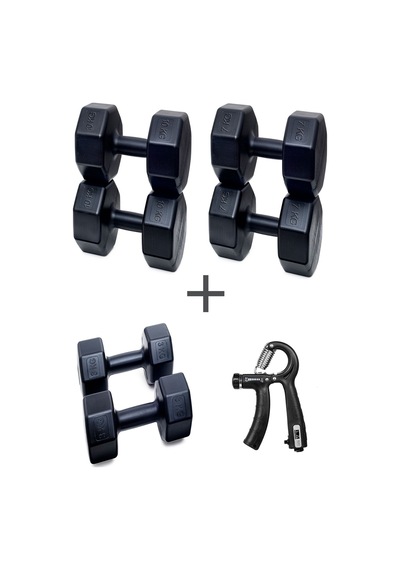 Ps Spor 3 Çift Dambıl Set 3 Kg + 7 Kg +10 Kg + Ayarlanabilir Sayaçlı El Yayı
