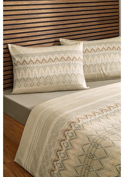 Özdilek Herringbone Çift Kişilik Soft Life Saten Nevresim Takımı Bej