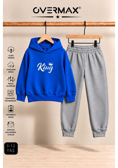 Overmax King Baskılı Çocuk Kapüşonlu Sweatshirt-eşofman Takımı 3-12 Yaş Saks Mavi - Gri - 921700280 Saks Mavi - Gri Overmax King Baskılı Çocuk Kapüşonlu Sweatshirt-eşofman Takımı 3-12 Yaş Saks Mavi - Gri - 921700280 Saks Mavi - Gri