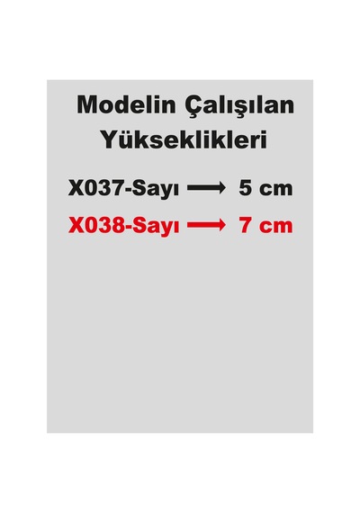 Stencil Rakam Boyama Şablonu X038-sayı Rakam Yüksekliği 7 Cm