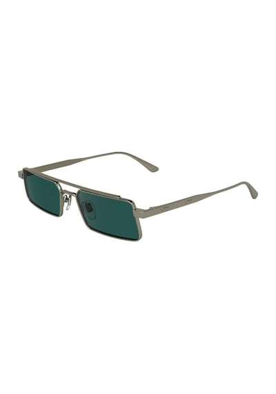 Calvin Klein Ck 24111s 716 55 Unisex Dikdörtgen Gri Metal Güneş Gözlüğü Metalik Gri