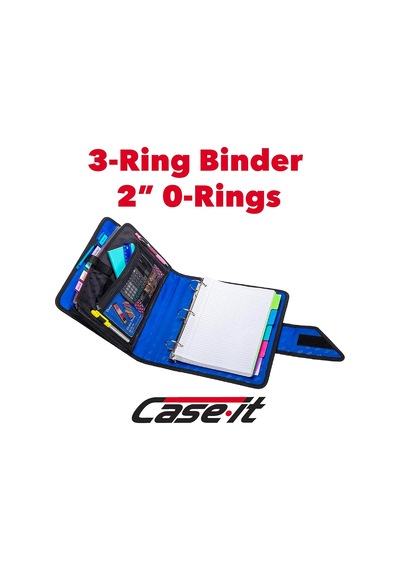 Case-it The Open Tab Velcro Açılış Bağlayıcı - 5 İnç O-halkalar - 5 Renkli Sekme Genişleyen Dosya Klasörü - Çoklu Cepler - 400 Yaprak Kapasitesi - Mavi S-826-a