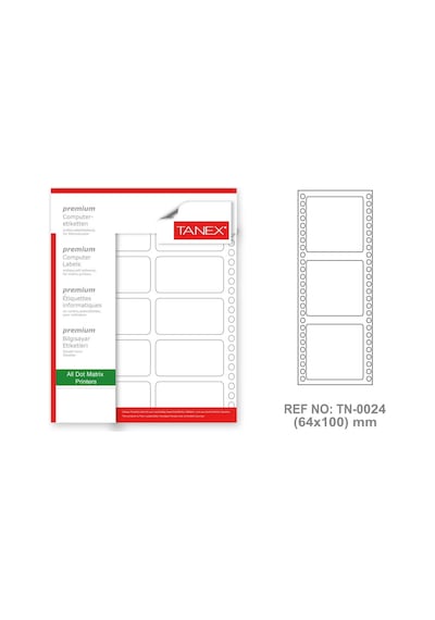 Tanex Tn-0024 Sürekli Form Etiketi 64X100MM