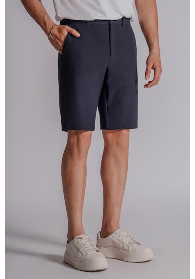 Braccas Erkek Yandan Cepli Klasik Bel Slim Fit Chino Şort Lacivert Lacivert