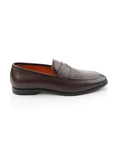 Kahve Hakiki Deri Erkek Loafer Ayakkabı E01648611803 Kahve