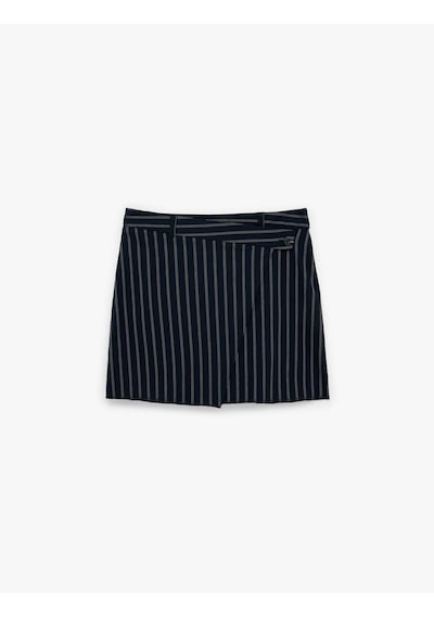 Koton Viskon Kumaş Slim Fit A Kesim Çizgili Mini Etek Lacivert Çizgili 6sak70061ew 7s2 Koton Viskon Kumaş Slim Fit A Kesim Çizgili Mini Etek Lacivert Çizgili 6sak70061ew 7s2