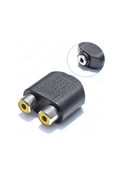 3.5mm (1/8 inç) TRS Dişi - 2 RCA Dişi Adaptör