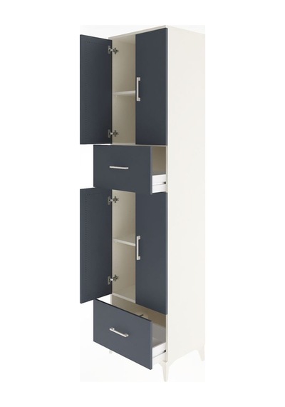 Hyperion Dolap 4 Raflı 2 Çekmeceli 4 Kapaklı 60x44x243 Aytaşı-antrasit Aytası