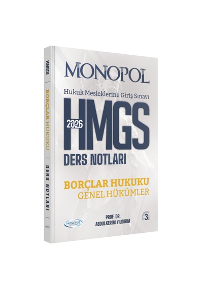Hmgs Borçlar Hukuku Genel Hükümler Ders Notları 3. Baskı Monopol Yayınları
