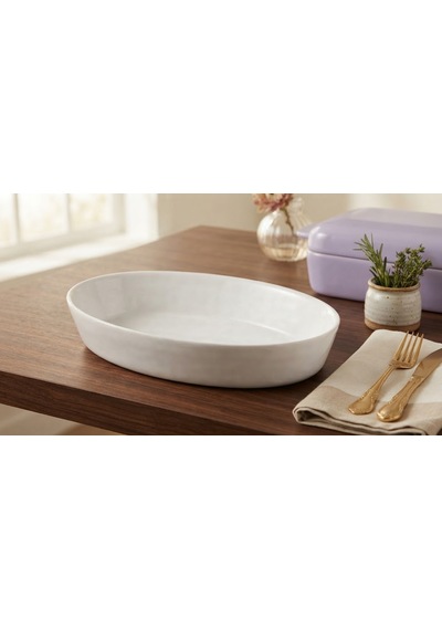 Lumina Oval Porselen Sunum Kabı / Servis Tabağı 16 10 Cm Beyaz