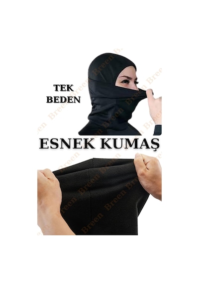 Xmlbayiciniz Termal Tam Yüz Kar Maskesi, Rüzgar Korumalı, Siyah Renk, Tek Beden Diğer