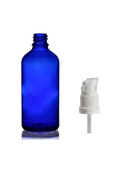 30ml Mavi Cam Serum Pompalı Şişe, 12 Adet, Pompalı Şişe, Medikal Şişe, Cam Şişe,
