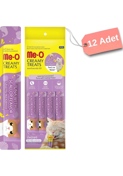 Me-o Creamy Kedi Ödül Maması Deniz Tarağı Ve Ton Balığı 12'li 15 Gr