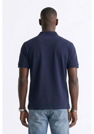 Barrels And Oıl Erkek Polo Yaka Pike T-shirt - Lacivert Lacivert