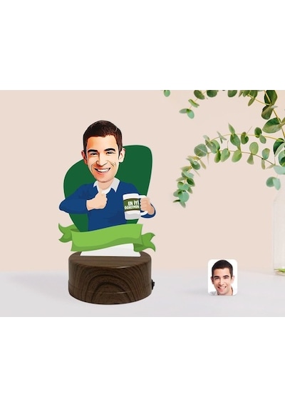 Kişiye Özel En Iyi Öğretmen Karikatürlü Dekoratif 3D Biblo Led Iş (481501272)