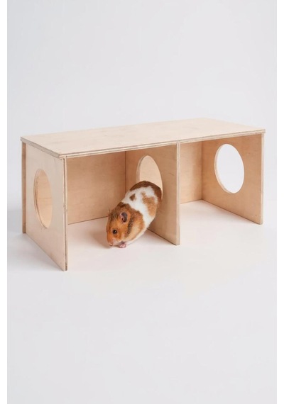 Suriye Hamsterı İçin Büyük Boy Gizli Gözlem Evi - 2 Odalı Tünel Ve Saklanma Oyuncağı