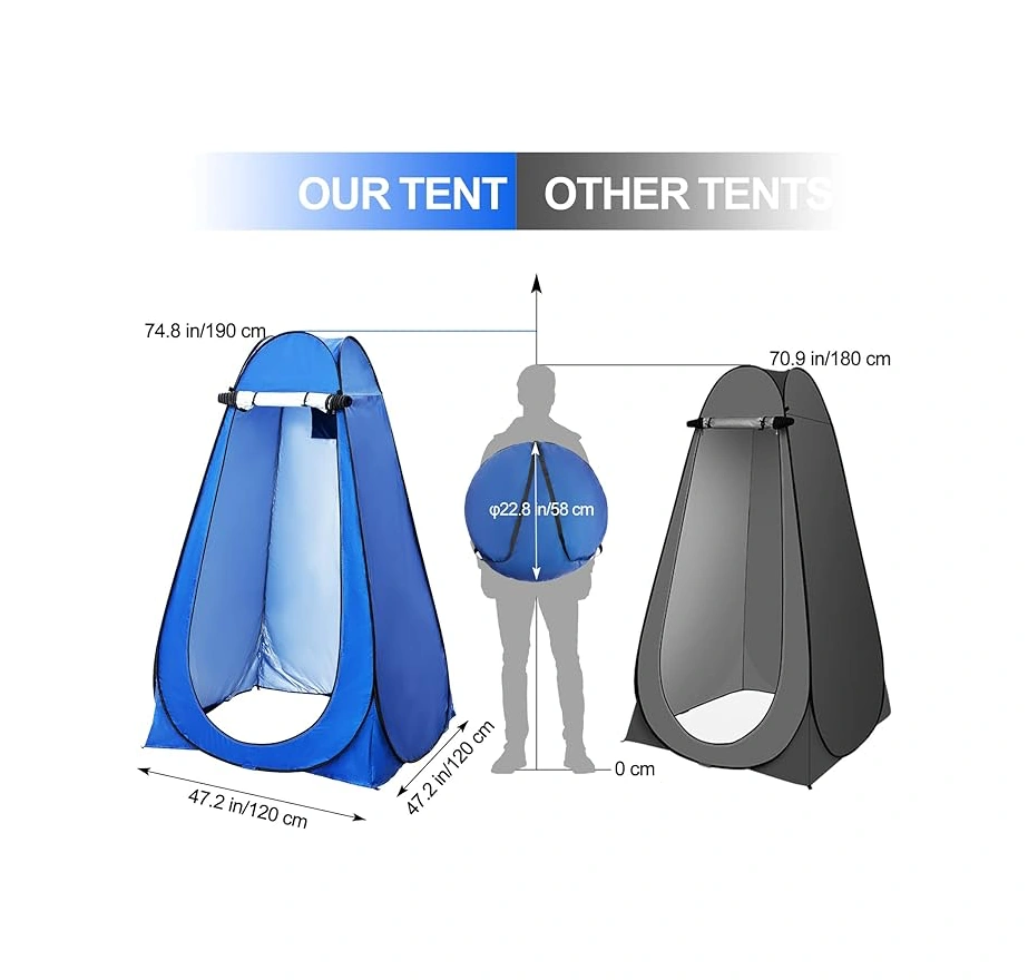River World Kamp İçin Otomatik Giyinme Çadır Kabini Renkli