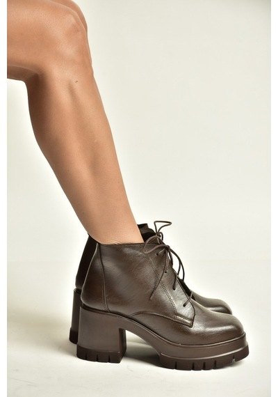 Fox Shoes Z965065909 Kahverengi Kalın Topuklu Kadın Bot