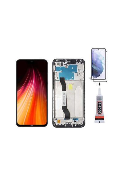 Xiaomi Redmi Note 8 Çıtalı Siyah Ekran Lcd Dokunmatik B7000 15ml Yapıştırıcı Ve Kırılmaz Cam İle Beraber Yc