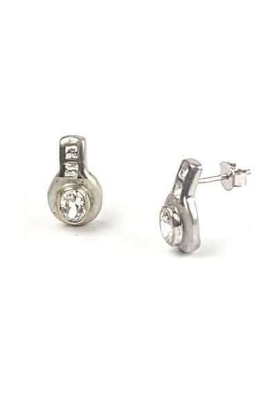 Zirkon Taşlı Gümüş Tasarım Küpe N11.99812