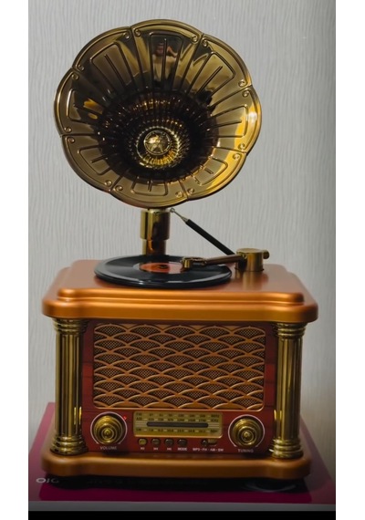 Nostalji Gramafon Radyo,bluetooth Özellikli Nostaljik Radyo Büyük Boy