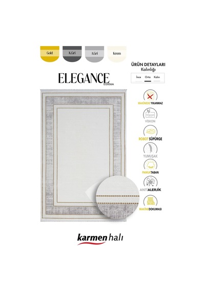 Elegance Eg006a Gri Halı Gold Detaylı Viskon Doğal Iplik Bambu Halı Tozu Az Salon Halısı Yatak Odası-1041 Gri - Beyaz Elegance Eg006a Gri Halı Gold Detaylı Viskon Doğal Iplik Bambu Halı Tozu Az Salon Halısı Yatak Odası-1041 Gri - Beyaz