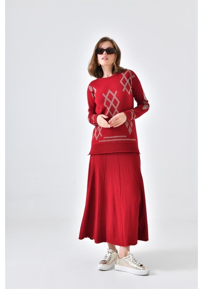 Ftz Women Kadın Etekli Takım Bordo 20559-bordo Bordo