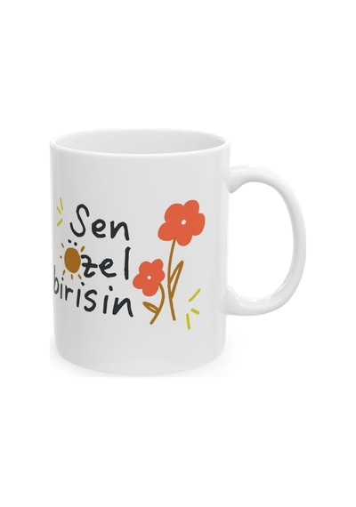 Sen Özel Birisin Baskılı - Motivasyon Temalı - Doğum Günü Hediyesi - Hediye Porselen Kupa Bardak Beyaz