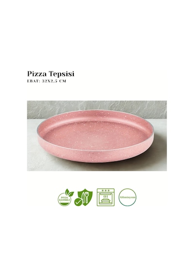 Arzu Çelik 32 Cm Granit Pizza Tepsisi - Pembe