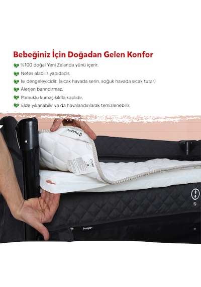 Huggy %100 Yeni Zelenda Kuzu Yünü 70x110 Yatak Pedi