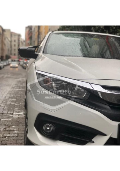 ŞüsCarOto Honda Civic FC5 FK7 2016-2021 Batman Yarasa Ayna Kapağı Piano Black ABS Plastik