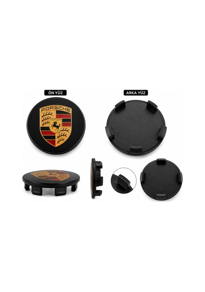 Porsche Jant Göbeği Göbek Kapağı 4 Adet Jant Orta Kapak